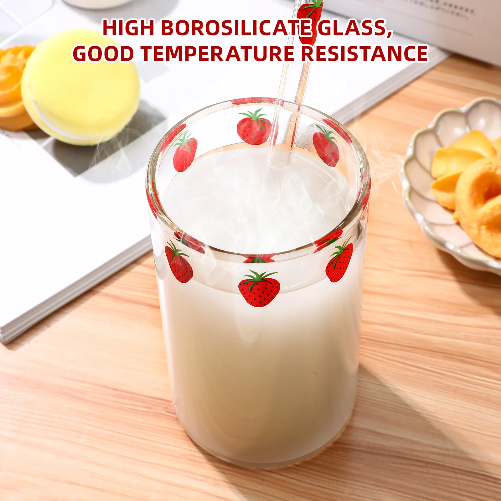 

2 комплекта кекалов для клубники, многофункциональные чашки для хранения чая с молоком, газировкой воды, стеклянная чашка для клубники, стеклянная чашка для молока