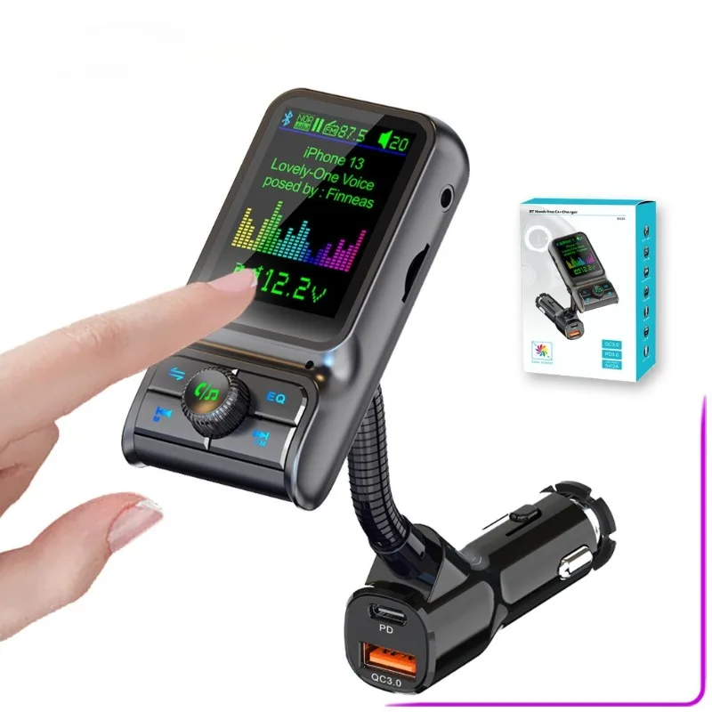 Автомобильный Bluetooth-плеер BC85, поддерживает быструю зарядку QC3.0 и PD со стержнем 1,77-дюймовый цветной экран, эквалайзер, регулировка звука