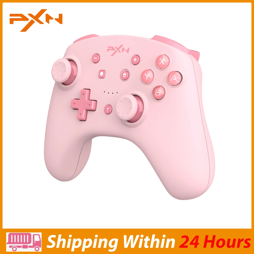 PXN Controller for Nintendo Switch Gamepads for PC iOS 16 Bluetooth Wireless for Switch Lite/PC USB Data Cable Remote NFC Pink