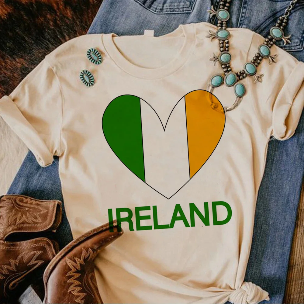 

Ireland top women manga Tee girl funny comic streetwear clothing