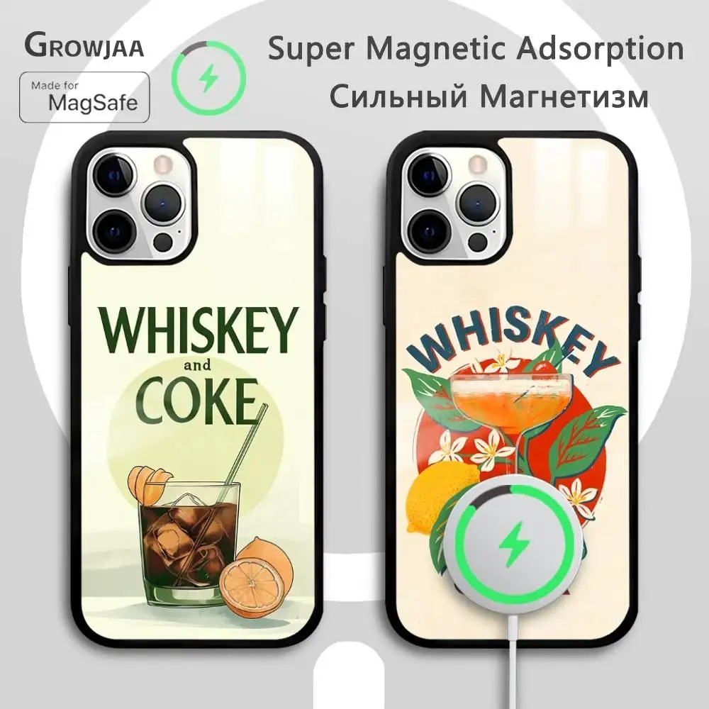 

Whiskey Sour Cocktail Phone Case For IPhone 16 15 14 13 12 11 Pro Max Plus Mini Magsafe Mirror Wireless Magnetic Funda