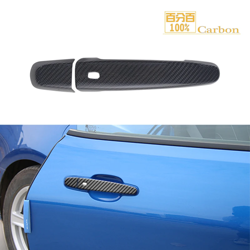 

Glossy Dry Carbon Fiber Exterior Door Handle Covers For 2016-2021 Chevy Camaro