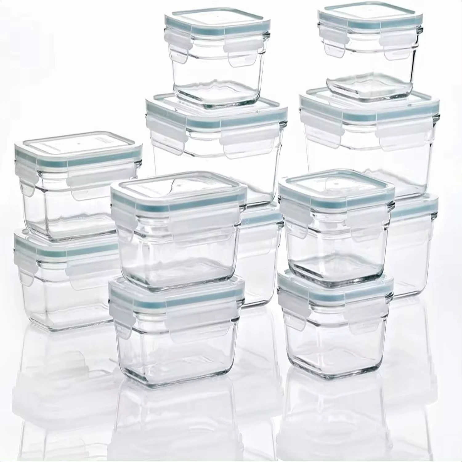 

GLASSLOCK 24 Piece Oven Microwave Safe Glass Food Containers Set w/Lids