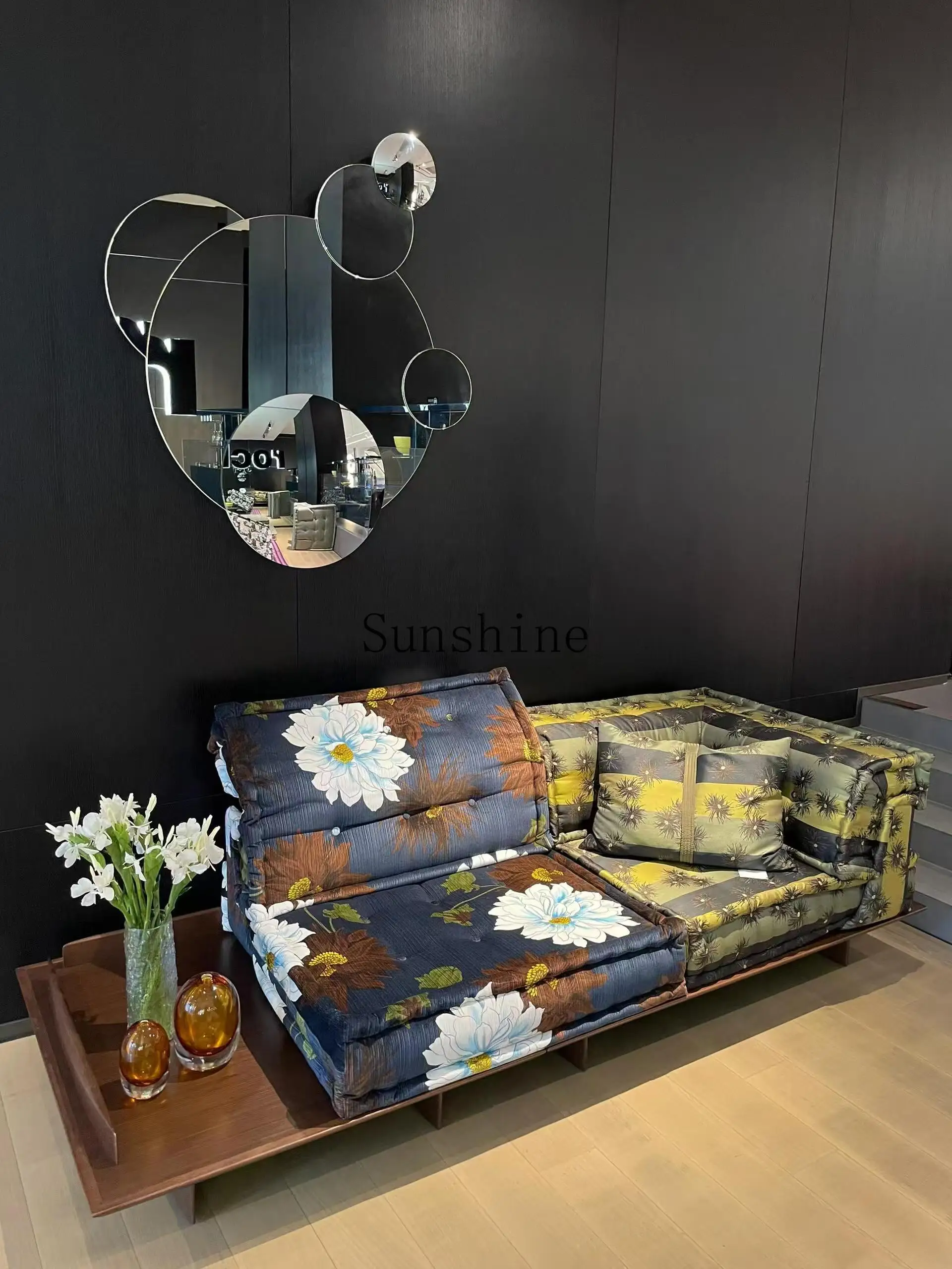 Large mansion living room fabric lazy color sofa