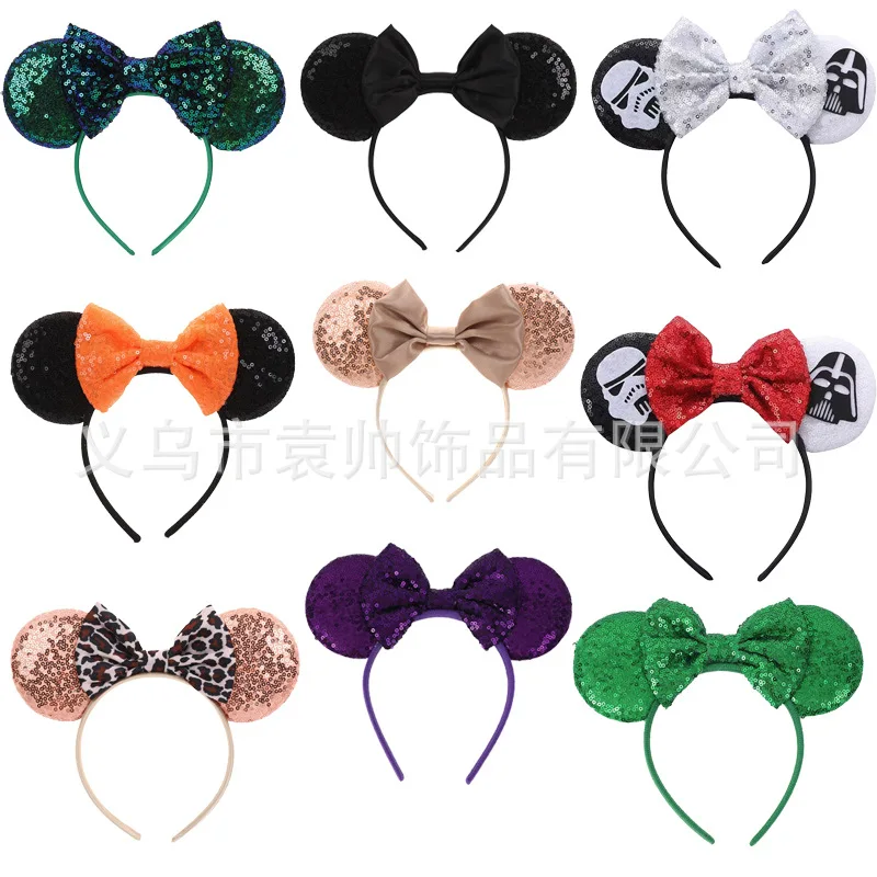 

Kawaii Disney Mickey Mouse Minimalist Sequined Headband Mickey Headband Children's Hair Accessory Gift for Girls