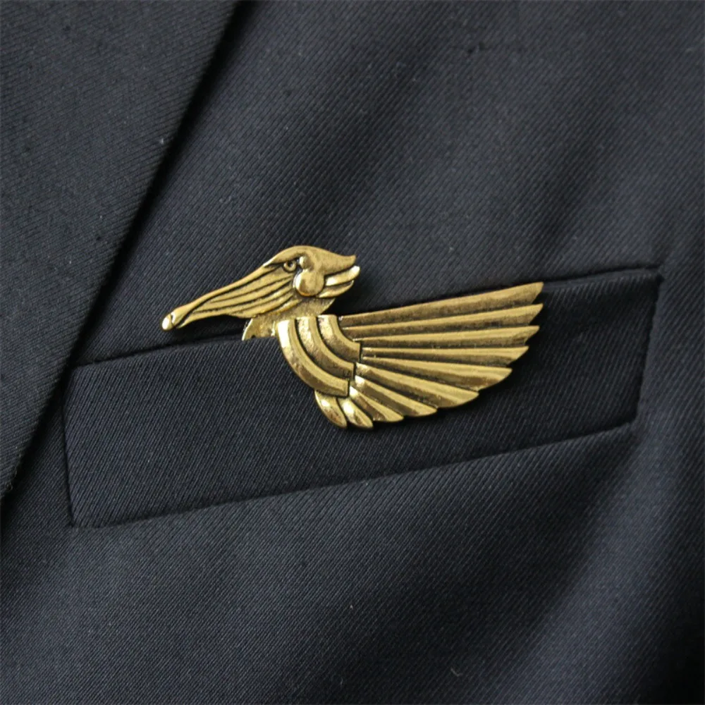 1PCS Hot-Selling Cross-Border New Arrival Heavy Metal Suit Pocket Square Animal Decor Punk Hip-Hop Style Unique Accessory