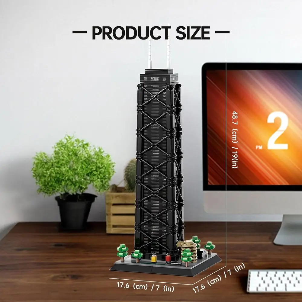 Bloques de construcción Chicago Skyline: juego de referencia de oficina de 1284 piezas para niños y adultos