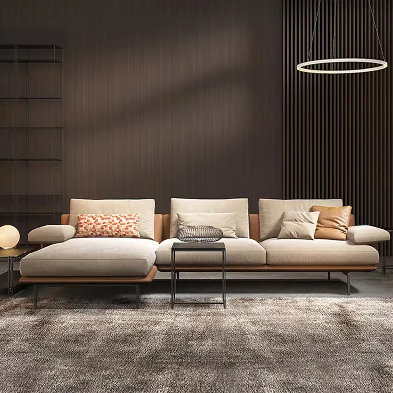 Hot-selling Italian minimalist style large fabric adjustable combination sofa set multi-seat cream style apartment hotel
