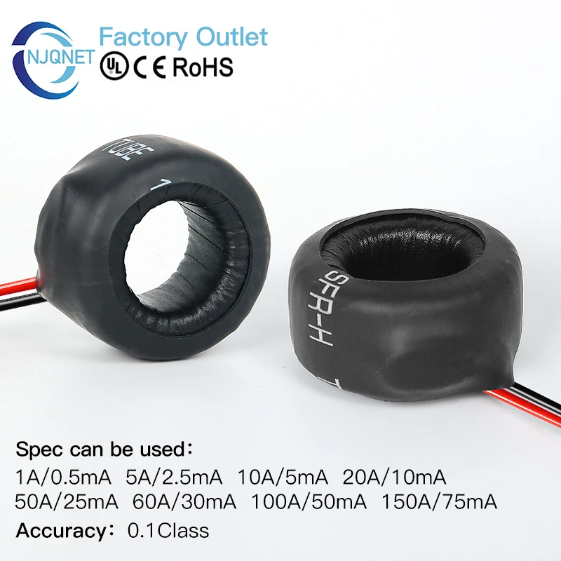 Miniature Coil Type Current Transformer CT Sensor QNCT30L 5A 5mA 5A 2.5mA 10A 2000:1 50A Toroidal Current Transformer Factory