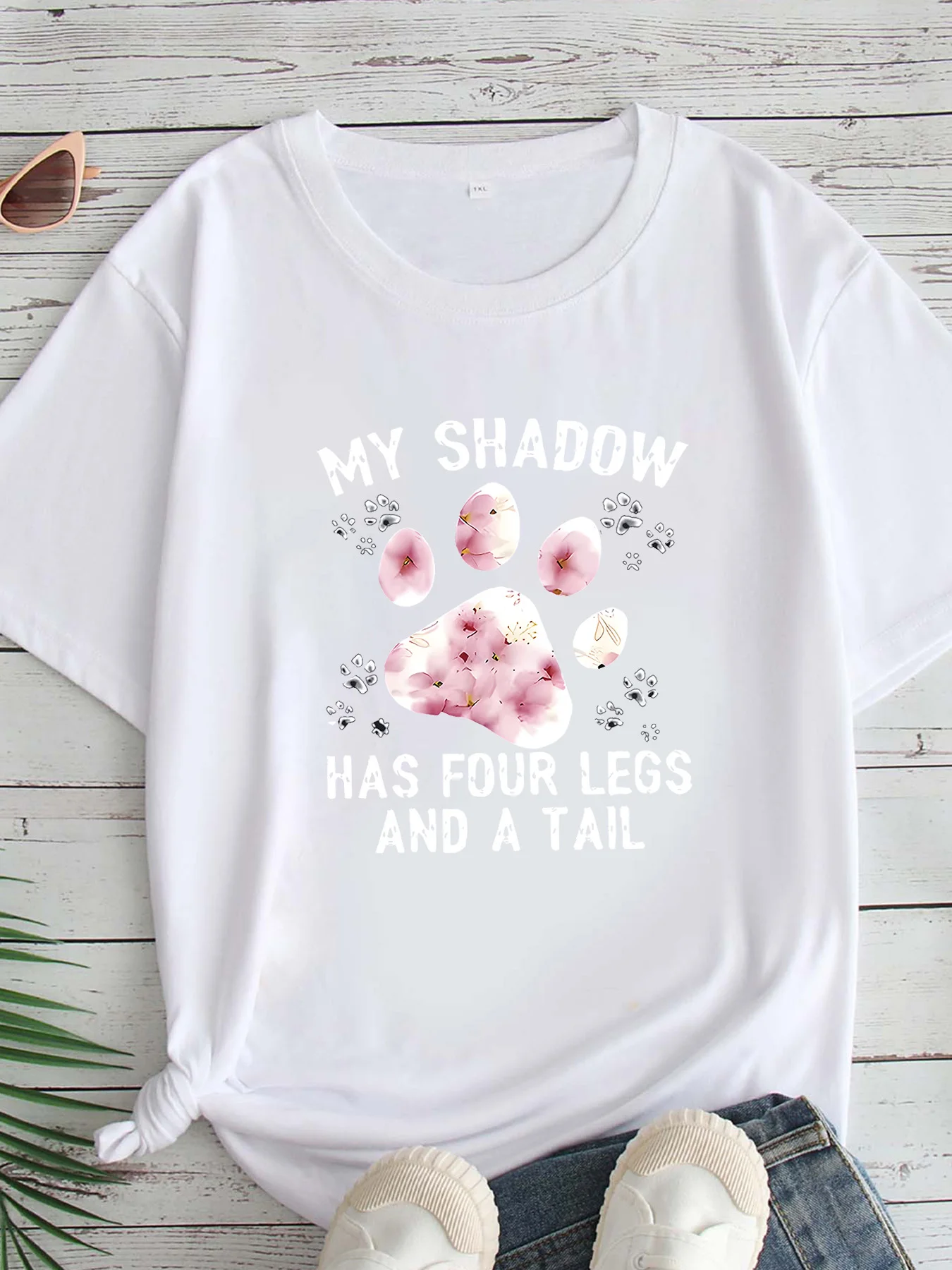 

Женская футболка большого размера с принтом, круглым вырезом и короткими рукавами, размеры 1-7XL, удобный повседневный топ в европейском стиле