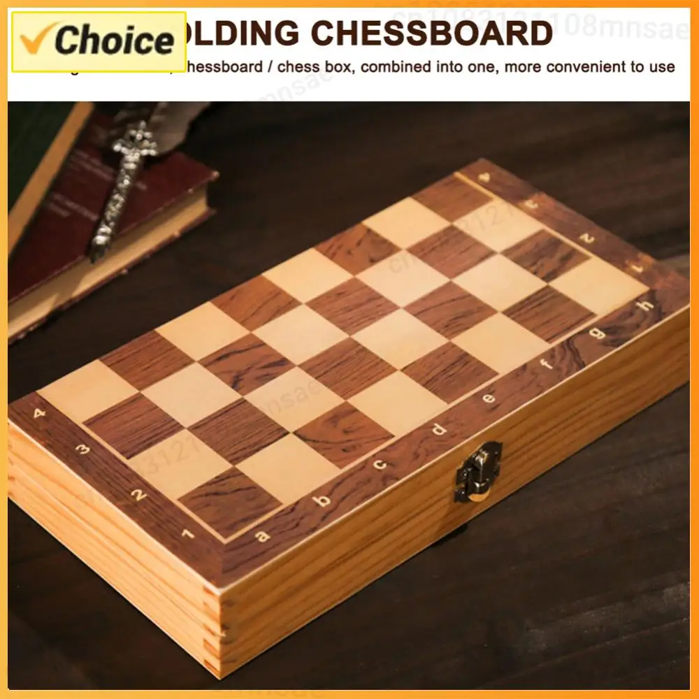 

No Toxic 29x29cm 3 in 1 Chess Chekers Backgammon Developing Strategic Thinking Chess Wooden Set Wood Board Game for Kids Adults