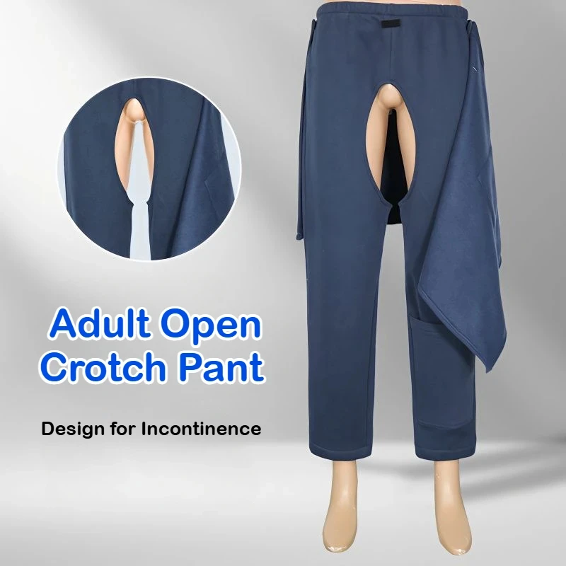 

Bedridden Paralysis Incontinence Pants Elderly Adult Open Crotch Trousers Men Women Patient Gowns Clothing Home Hospital Clothes