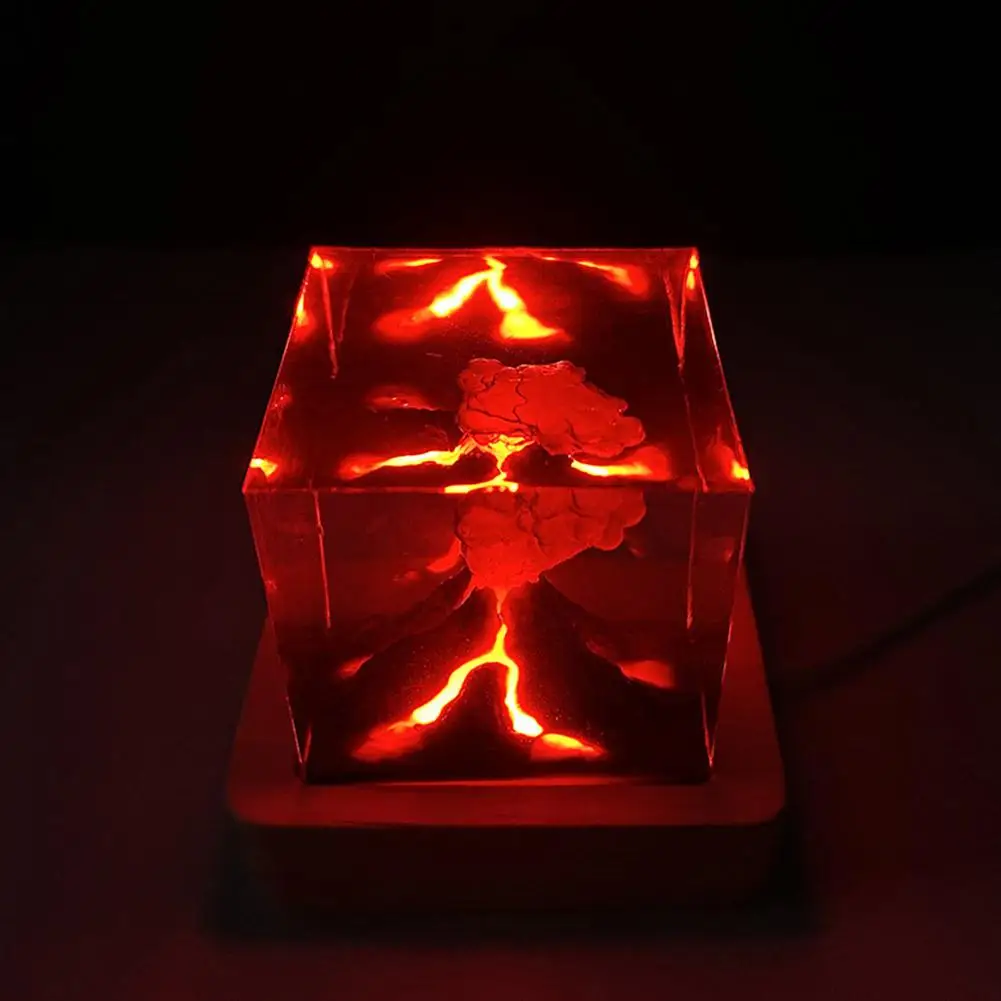 Atomic Bomb Resin Lava Lamp USB Night Light Halloween Christmas Gifts Creative Crafts Home Bedroom Table Lamp