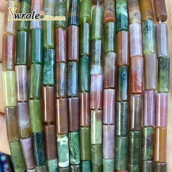 4x13mm Tube Natural Stone AA Indian Agate Loose Spacer Beads for Jewelry Making Diy Bracelet Charms Earrings Accessories