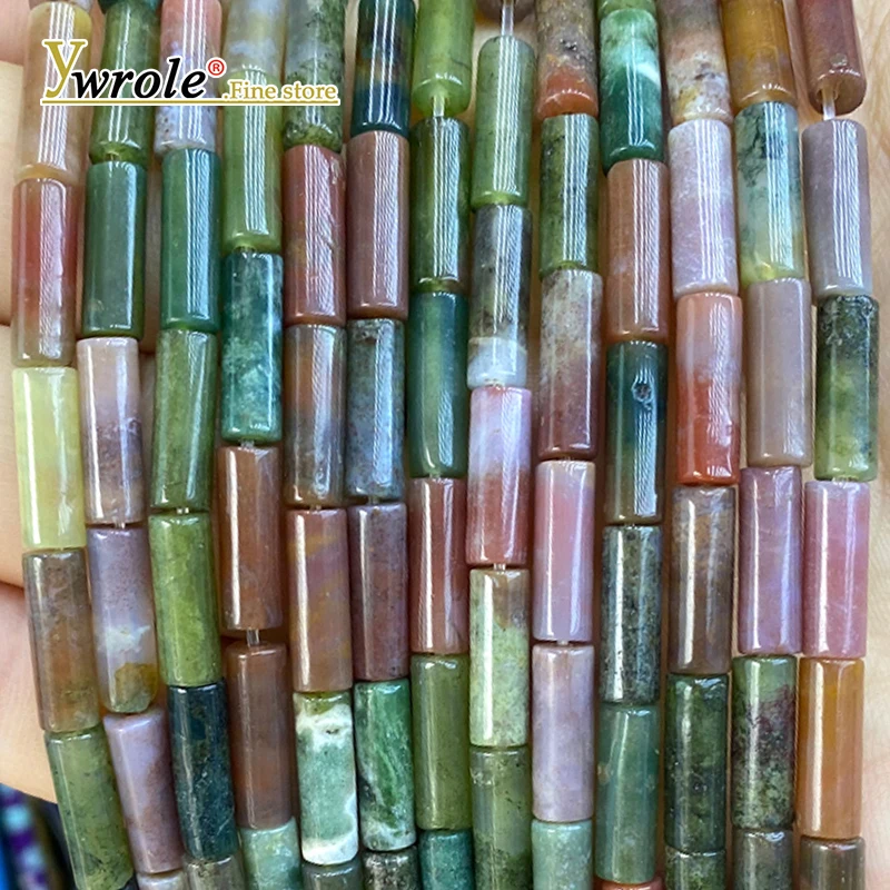 4x13mm Tube Natural Stone AA Indian Agate Loose Spacer Beads for Jewelry Making Diy Bracelet Charms Earrings Accessories