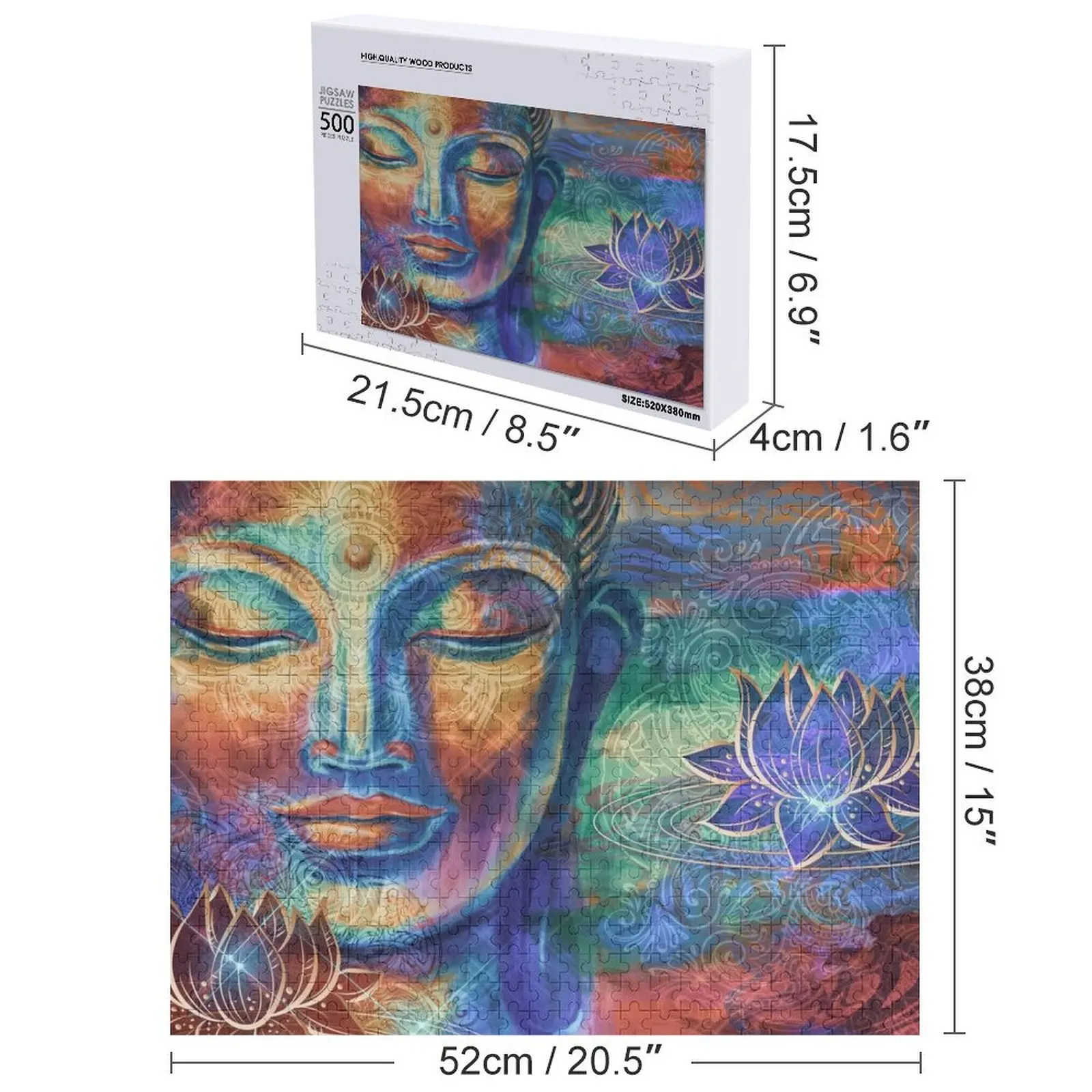 Bouddha 2 Puzzle Photo animaux en bois personnalisés nom en bois personnalisé boîtes en bois Puzzle