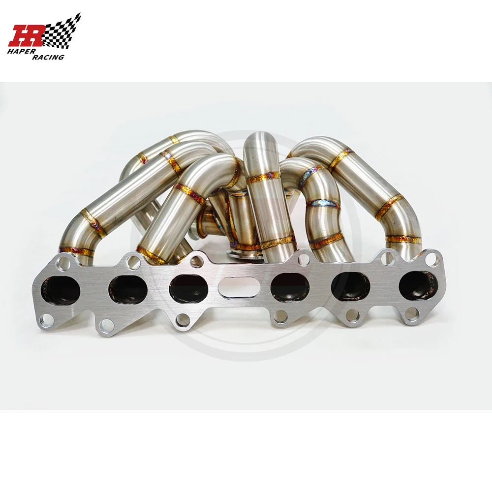 HP RACING 3mm Steam Pipe  Equal Length SS304 3.0‘’ V band Turbo Manifold  For To yo ta Supra 1993-1998 2JZGTE