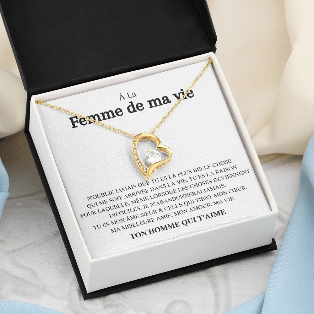 French Love Heart Necklace For Wife Gifts Women Valentine\'s Day Birthday Christmas Gift For My Wife Fashion Jewelry With Box