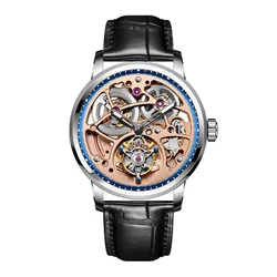 Haofa Flying Tourbillon Hollow Skeleton Mechanical watch Man Double-spring Luminous 316 Stainless Steel Sapphire Crystal 1931