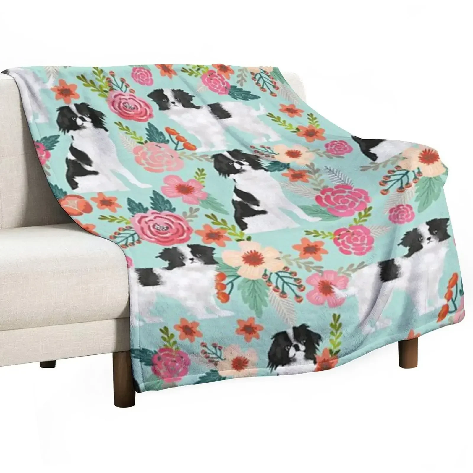 

japanese chin Throw Blanket blankets and throws Custom Sofa Quilt Blankets