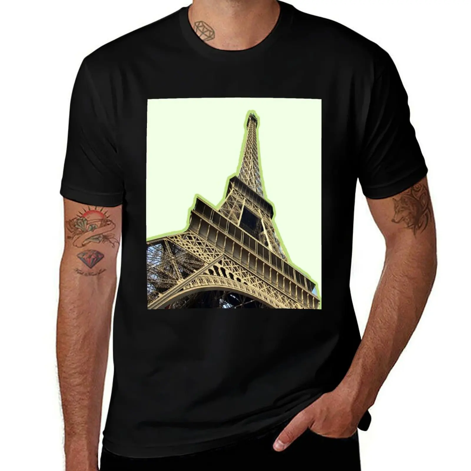 

Eiffel Tower Design T-Shirt hippie clothes blacks summer tops animal prinfor boys T-shirt men