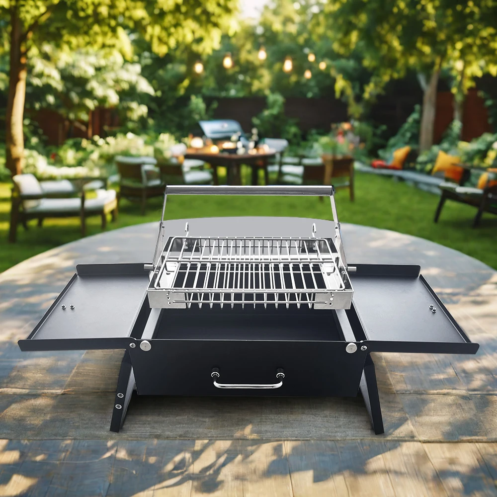 

Rotating Charcoal Grills Portable Foldable Camping 360° Rotating Flipping Grates BBQ Grill