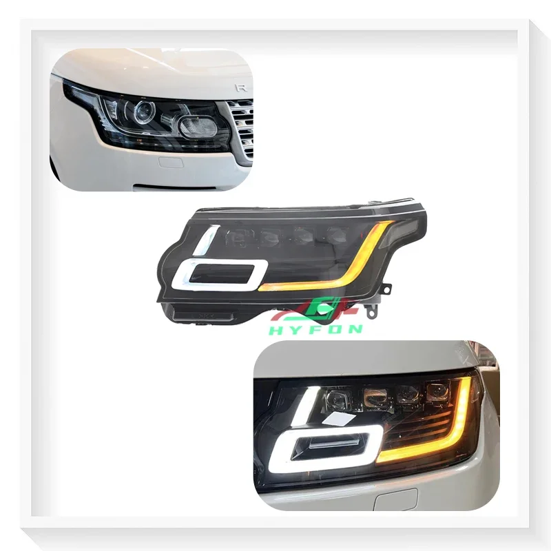 For Range Rover Executive 2013-2017 Upgrade 2022 Style Quad Lens High Quality Full LED Headlight Assembly Plug and Play