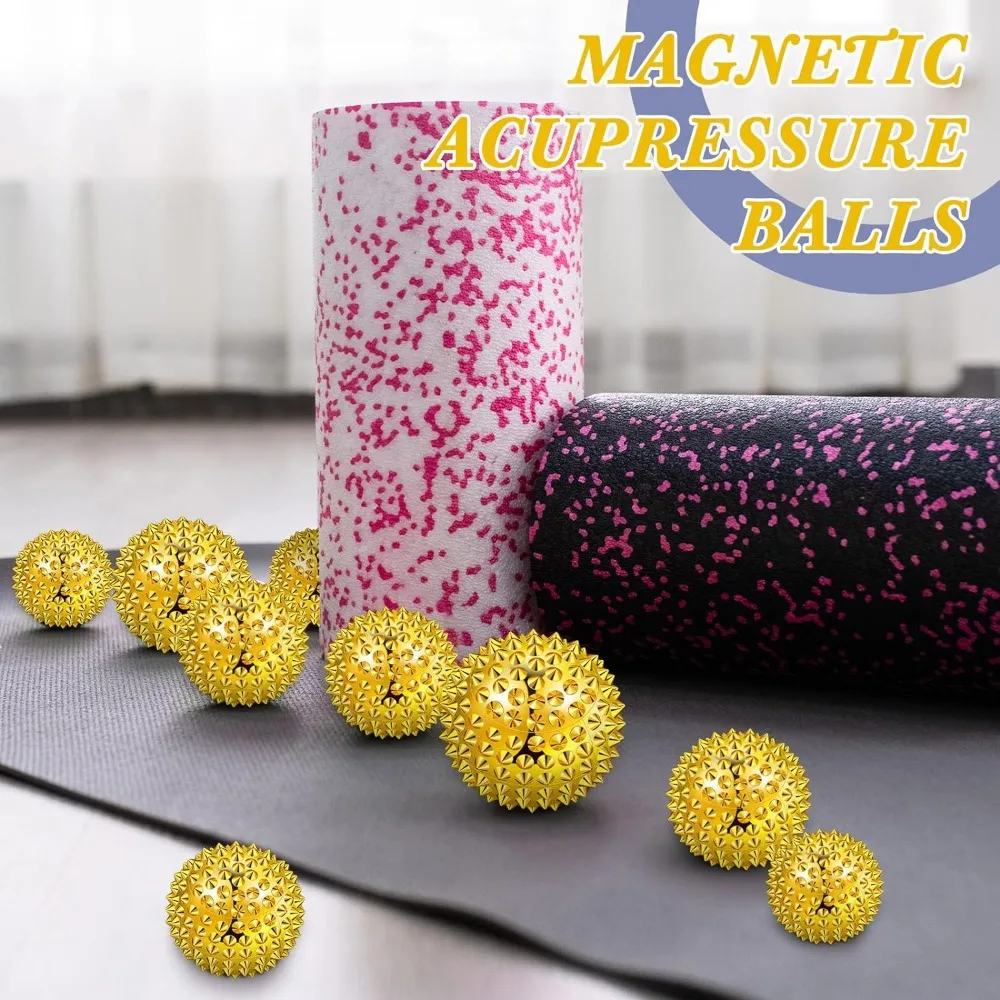 6Pcs/Set Magnetic Massage Ball Hedgehog Magnetic Acupressure Balls Magnetic Hedgehog Ball Acupuncture Chinese Balls for Stress