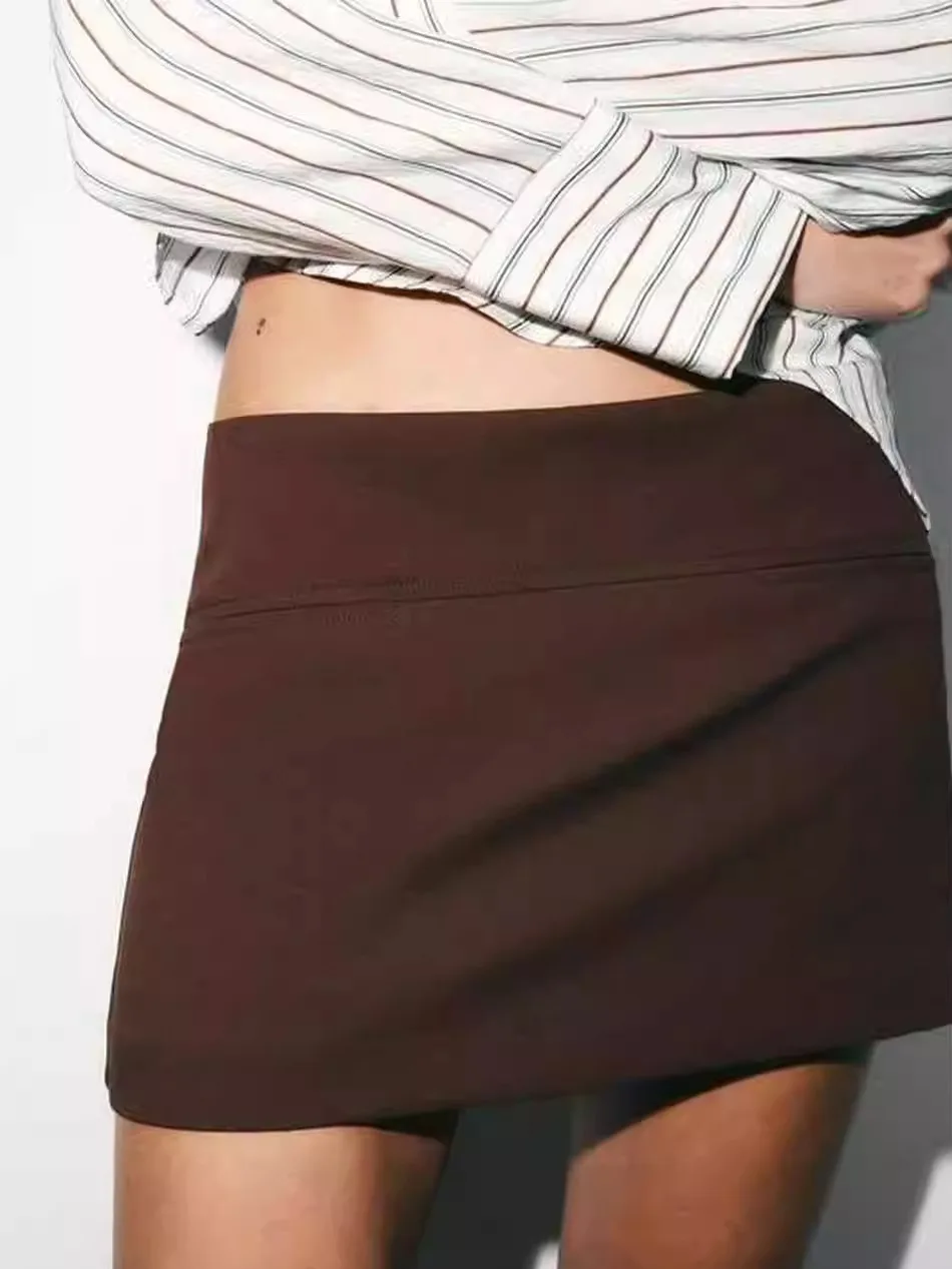 

Low Waist Bermuda ort Skirt Pants Early Spring Decorative d ket Women's Faion Spring Summer Autumn PVC Material