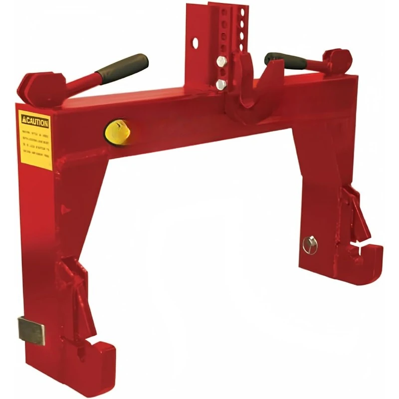 3-Point Quick Hitch Category 1 Tractor Implement Adaption, No Bushings Required, Red Powder Coat, 2000 lb Lift Capacity