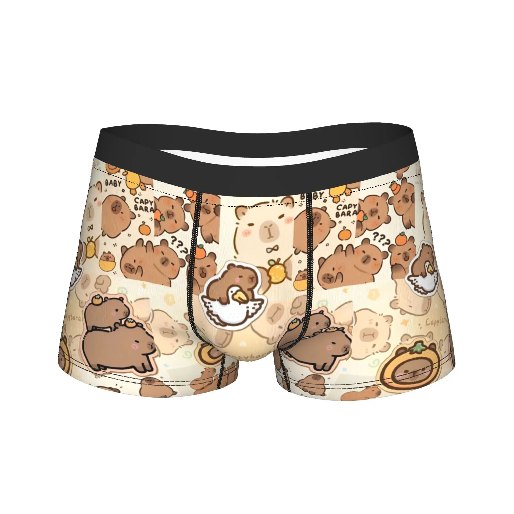 Hombres Kawaii Capybara Boxers de dibujos animados FunGift Ropa interior Boxer Briefs