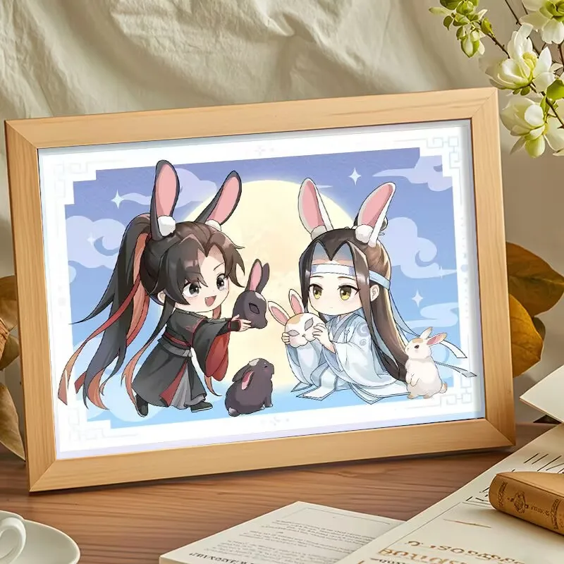 "The Untama Master"의 Q 버전 만화 포스터 사진 프레임, 간단한 방 거실 책상 디스플레이, 장식.Lan WangJI WeiWuXian
