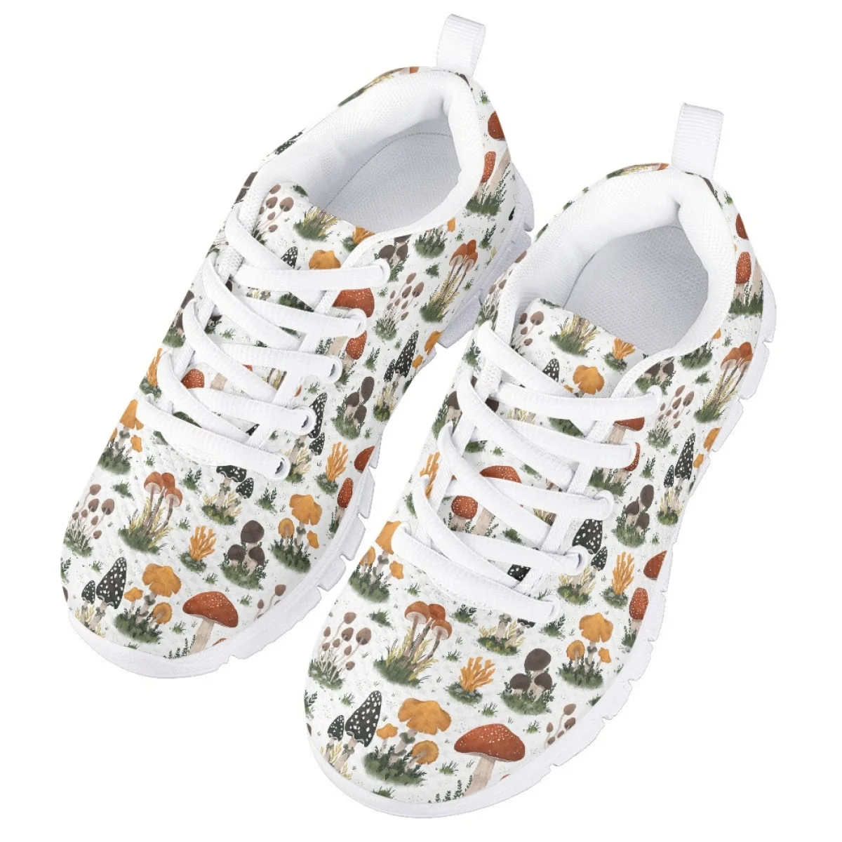 Merk Design Kinderen Schoenen Wilde Paddenstoel Patroon Veters Mesh Sneakers Voor Kinderen Lichtgewicht Zachte Platte Schoenen Casual Schoenen