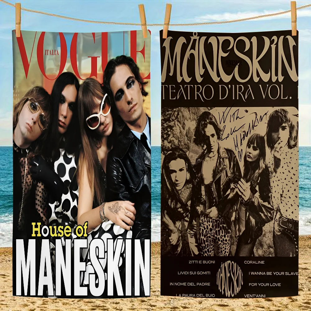 Music Band Stars Maneskin Microfiber Beach Towel Absorbent Quick Dry Soft Yoga Swimming Resort Mountain Climbing Towel