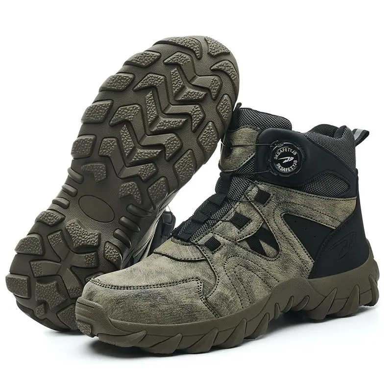 

2025 High-top Anti-smashing and Anti-piercing Lightweight Safety Boots Non-slip Waterproof Men's Insurance Outdoor Shoes