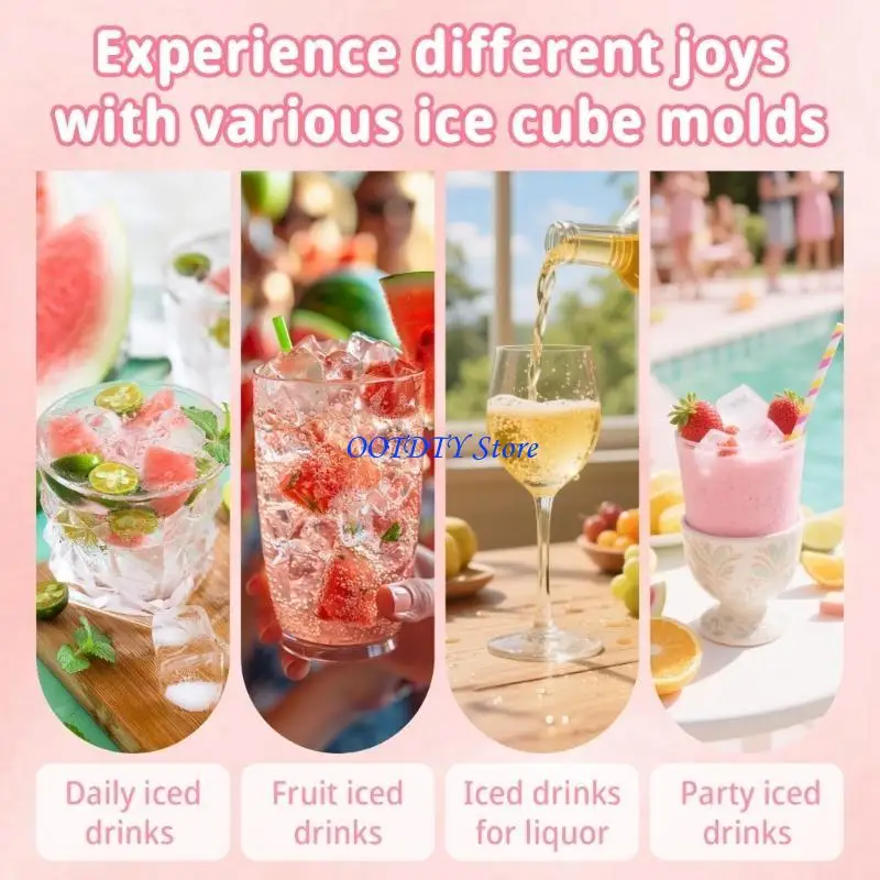 367A 6 Cavity Rose Ice Cubes Tray High Efficiency Silicone Round Ice Ball Maker for Creative Drink and Parties Kitchen Tool