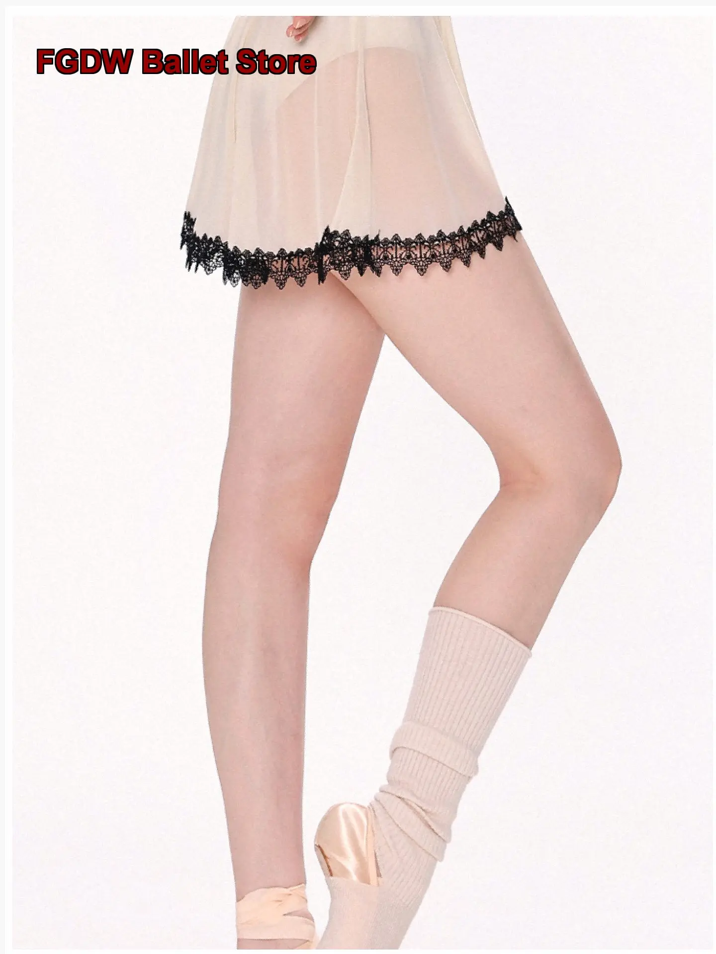 Danzbaby Women's Short Adult Dance Performance Half Skirt Contrast Color Ruffled Trim B363
