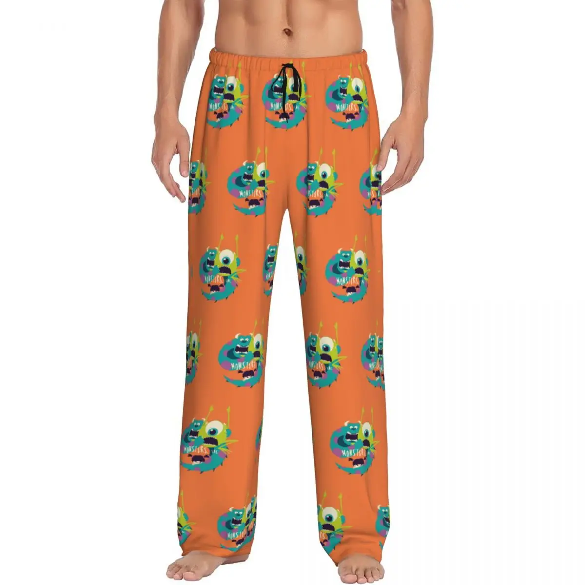 

Custom Printed Men Monsters University Pajama Pants Cute Monsters Sleepwear Sleep Lounge Bottoms with Pockets