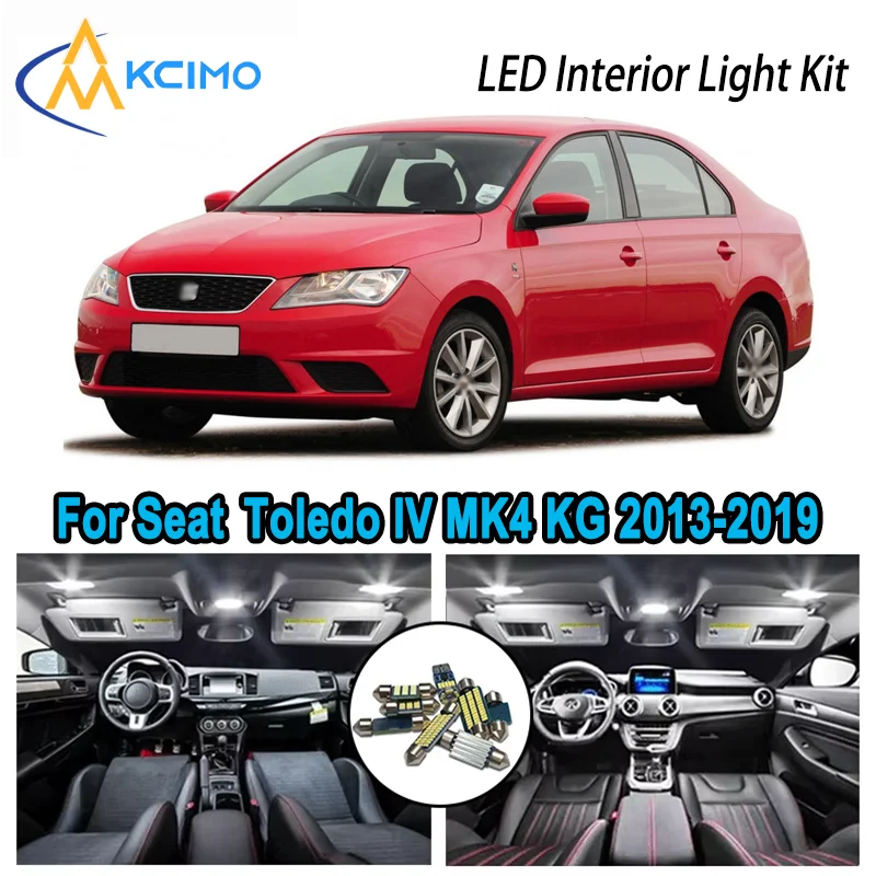 

For Seat Toledo IV MK4 KG KG3 2013-2019 2014 Premium Bright LED Interior Dome Map Trunk Light Kit Car Led Lamps Canbus No Error