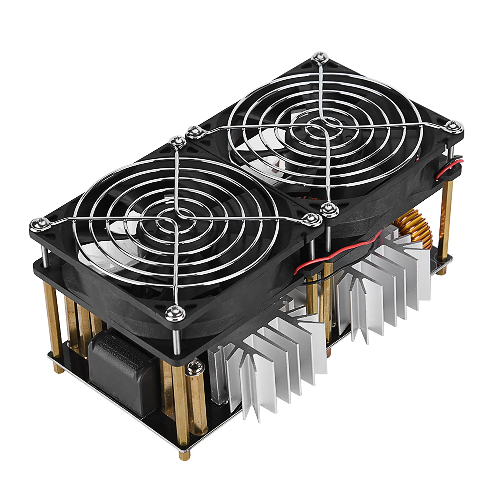 1800W 12V-48V ZVS Induction Heater Heating PCB Board Module Flyback Driver with Coil Dual Fan Power Supply Kit