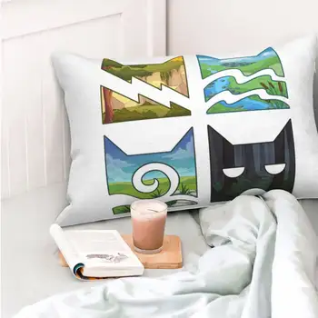 經典四勇士貓咪標誌長方形枕頭套靠墊套裝飾臥室床家居舒適抱枕 10 最佳銷售 戰士貓 - №9