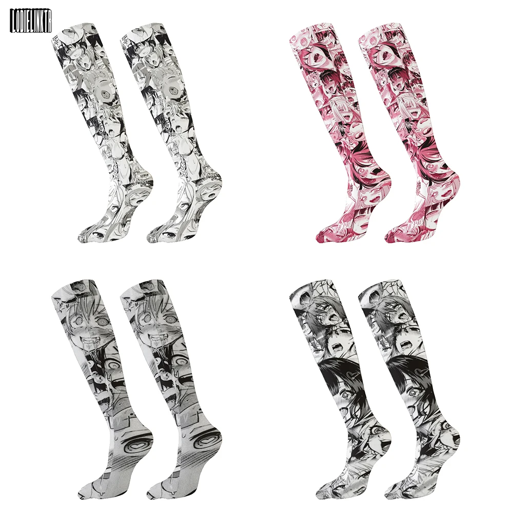 

Japanese Anime Long Socks Women Cartoon Harajuku Fun Calf Stockings Summer Thin Comfortable Breathable Cool Street Happy Socks