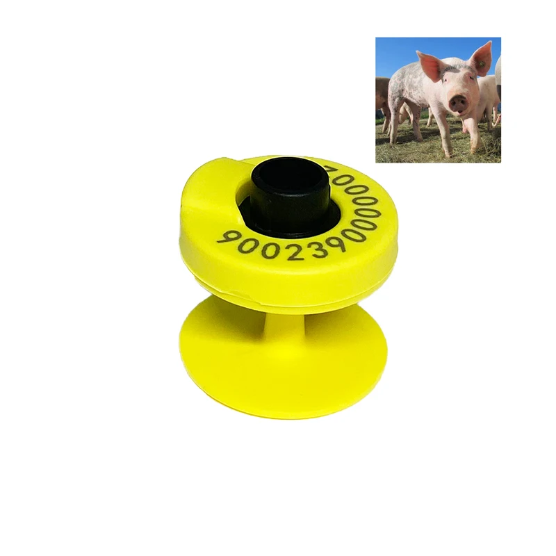 10pcs high quality reusable animal round RFID EID Tag ISO 11784 11785 FDX-B 134.2Khz ear mark for pig,swine,livestock management