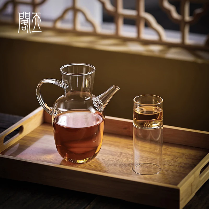 

Handheld Antique Sle Glass Tea Pot for Brewing een Tea with Filter Traditional Chinese Design High Temperature Resistant