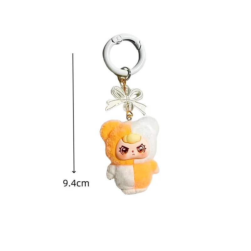 Three-dimensional flocking three - year - old doll cartoon doll key chain girl bag pendant accessories