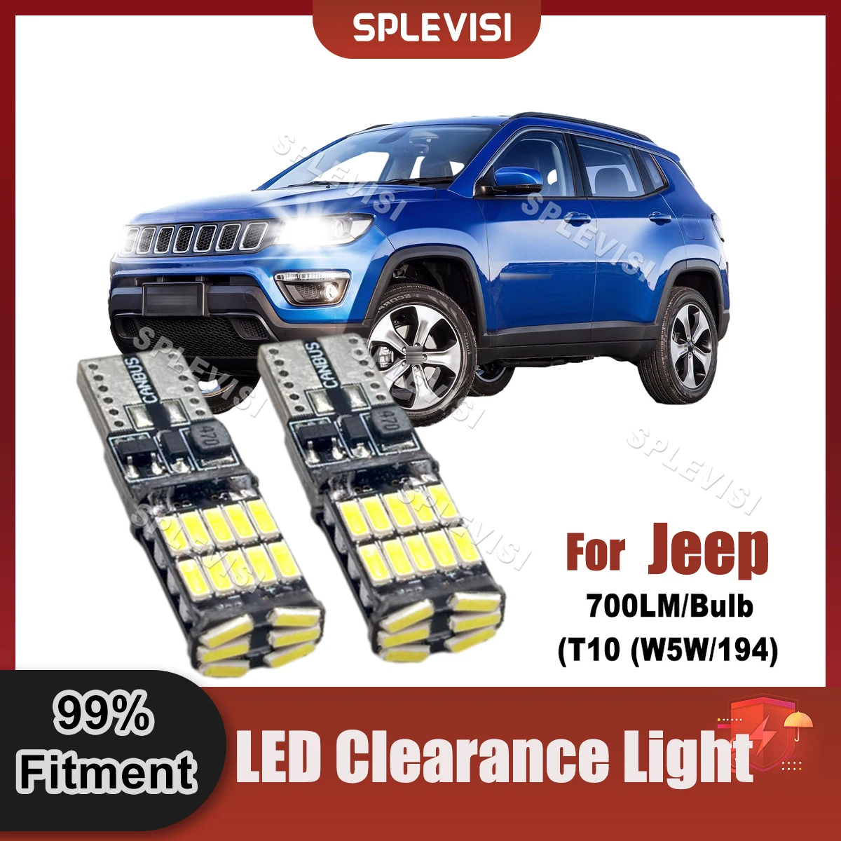 

Upgrade Car T10 W5W LED Clearance Lamp Light Bulbs Compatible For Jeep Compass Liberty Grand Cherokee Patriot