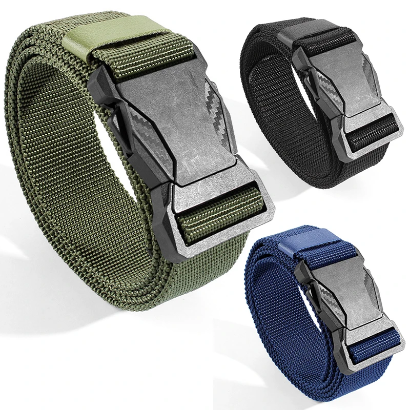 

110cm Men Belts Military Nylon Adjustable Belt Outdoor Travel Unisex Tactical Waist Belt with Plastic Buckle for Pants 6 Colors