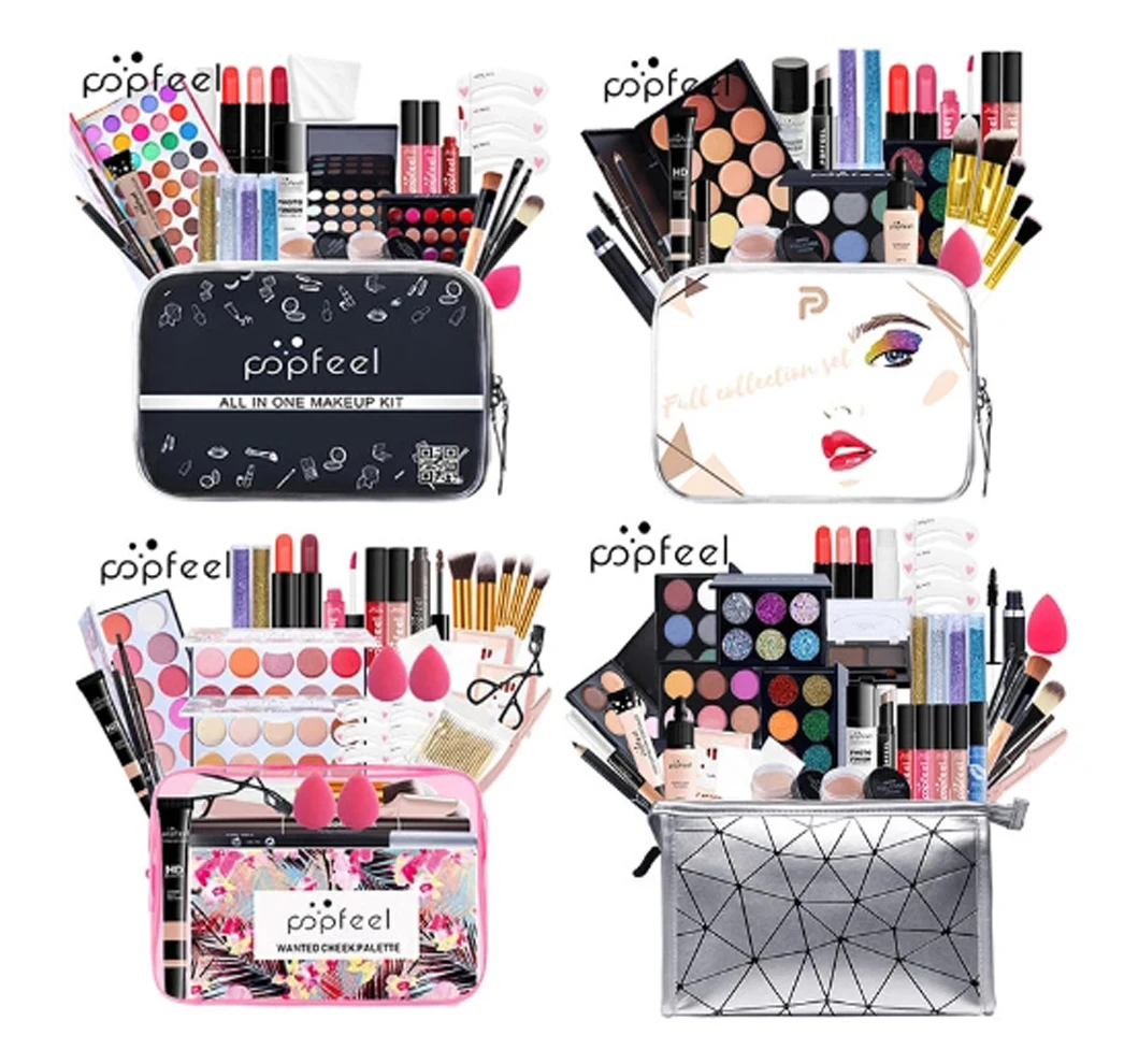 

Makeup Complete Kit Full Set Box For Miss Women Professional Eyeshadow Eyeliner Foundation Cream Bag Concealer Lip Brush Make up