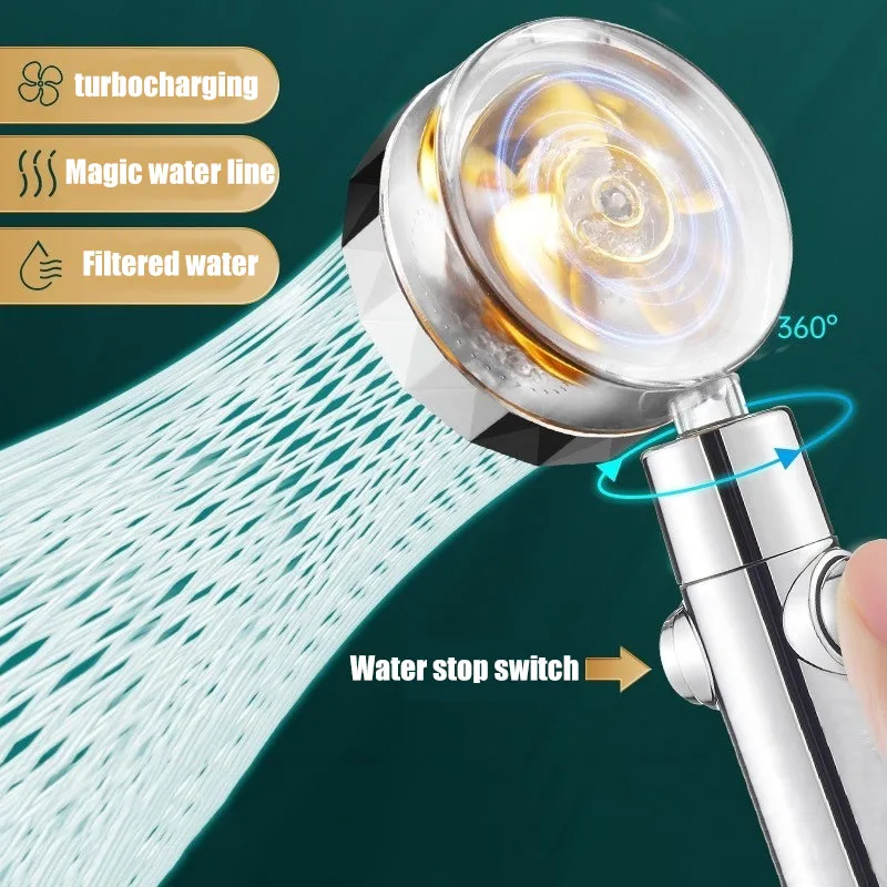 

Bathroom accessories 360 ° rotation showerhead turbo shower showers for bathroom items full filter replete portable bath parts