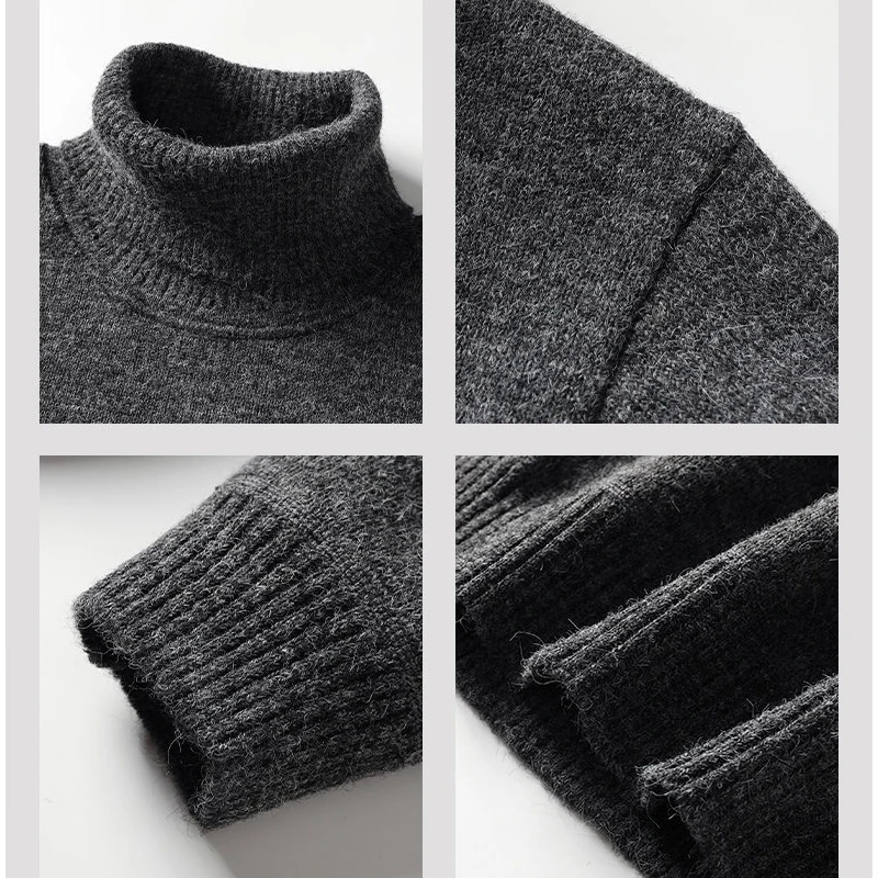 Men's Warm Knitted Sweater Men Clothing Sweater Male Streetwear Pullovers Casual Thick Fashion Clothing Spring Autumn Winter